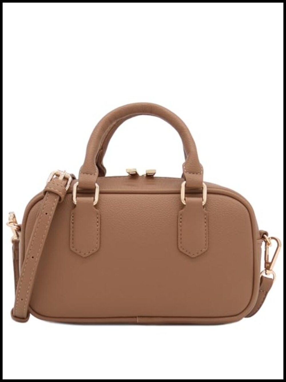 Mini PU Leather Satchel Purse Top Handle Crossbody Bag